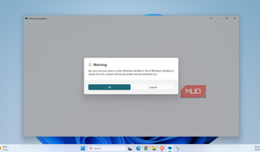Windows Sandbox warning dialog