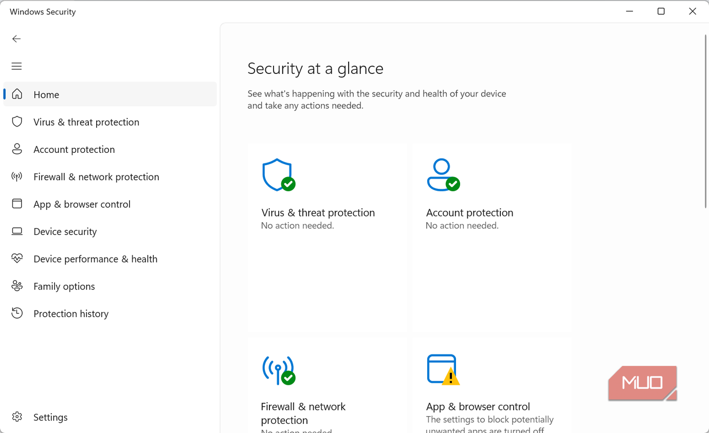 Windows Security app