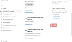 Windows Security virus protection