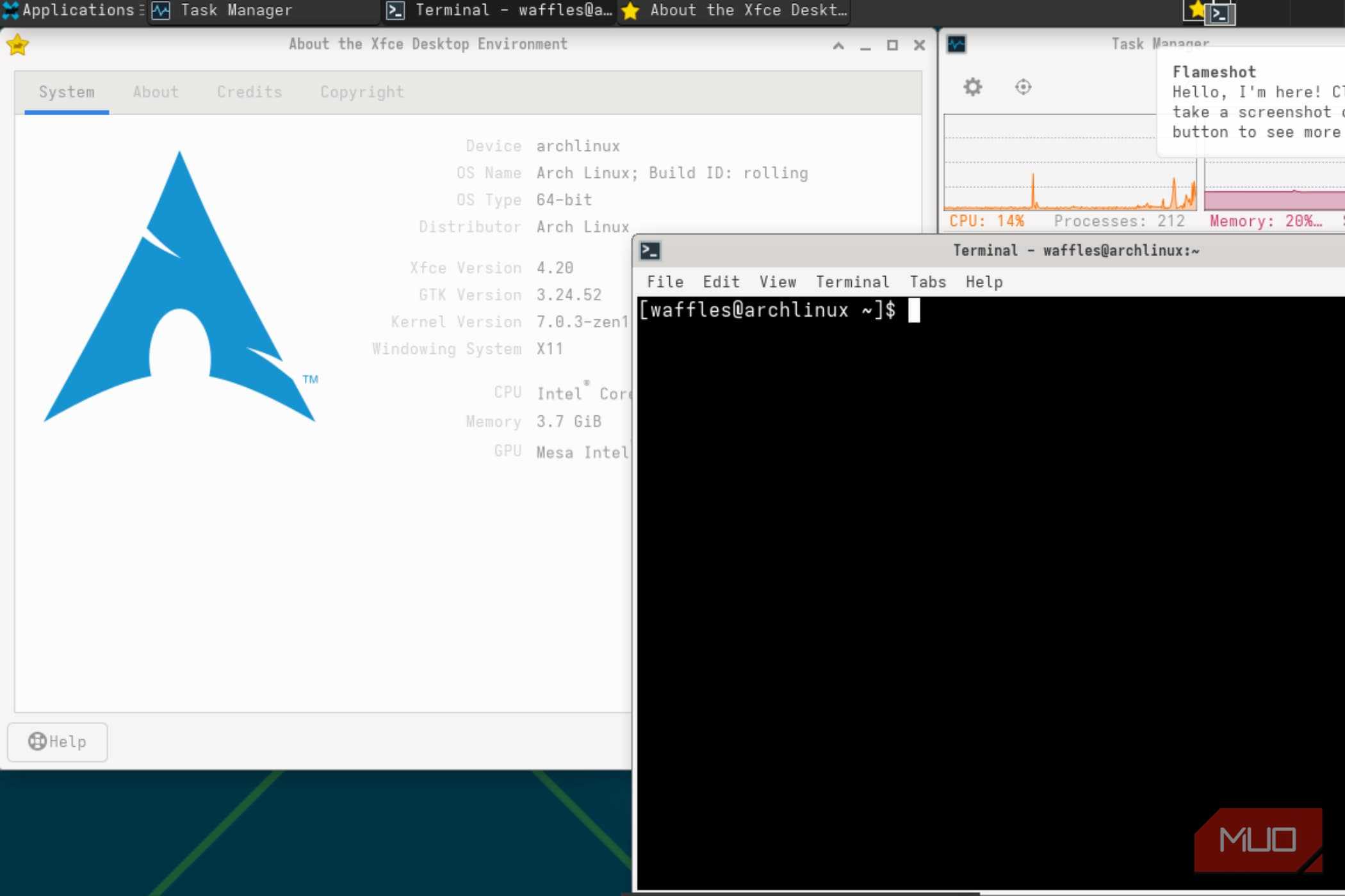 Xfce on Arch Linux