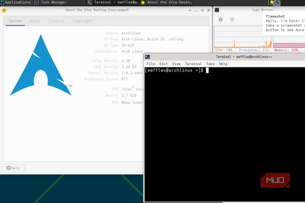 Xfce on Arch Linux