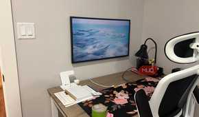 32 samsung frame tv above desk