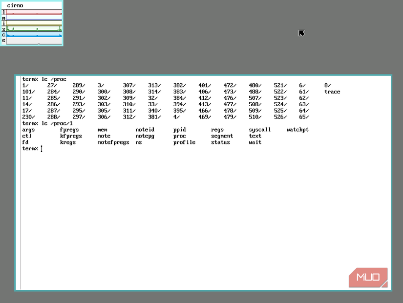 9front command lc proc and lc proc 1