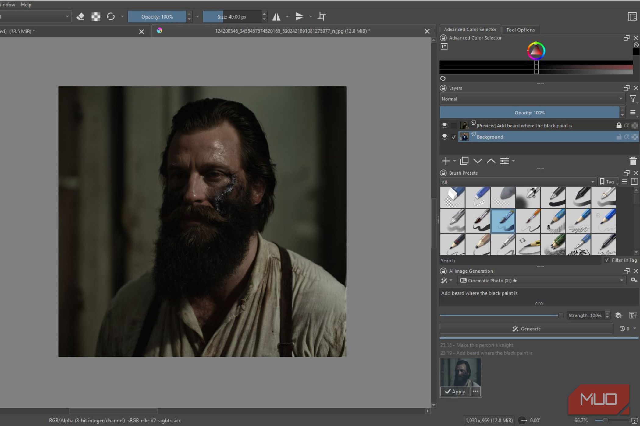 A beard man generation on Krita.
