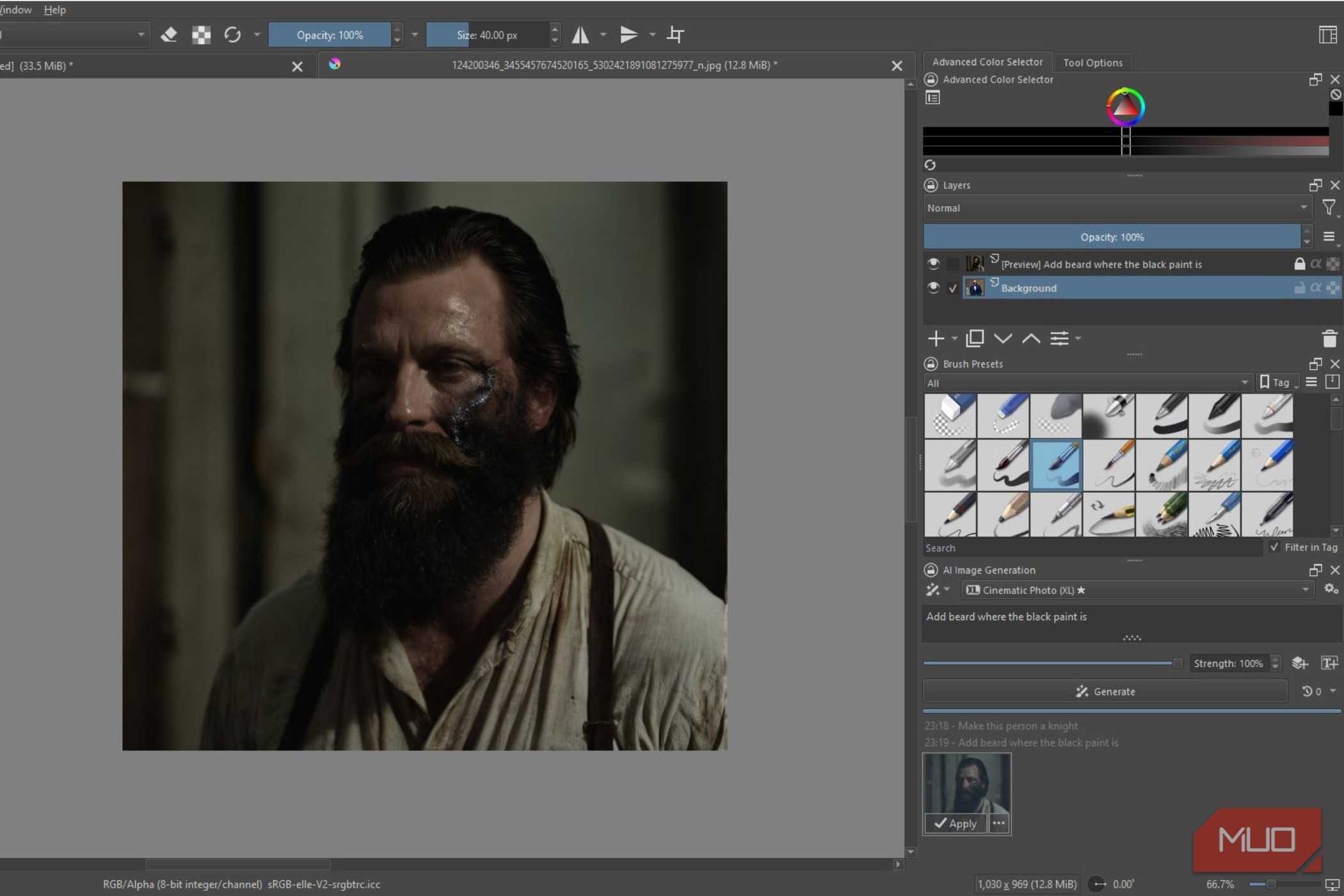 A beard man generation on Krita.