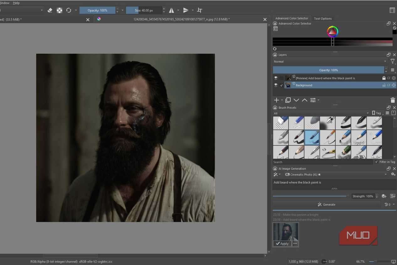 A beard man generation on Krita.