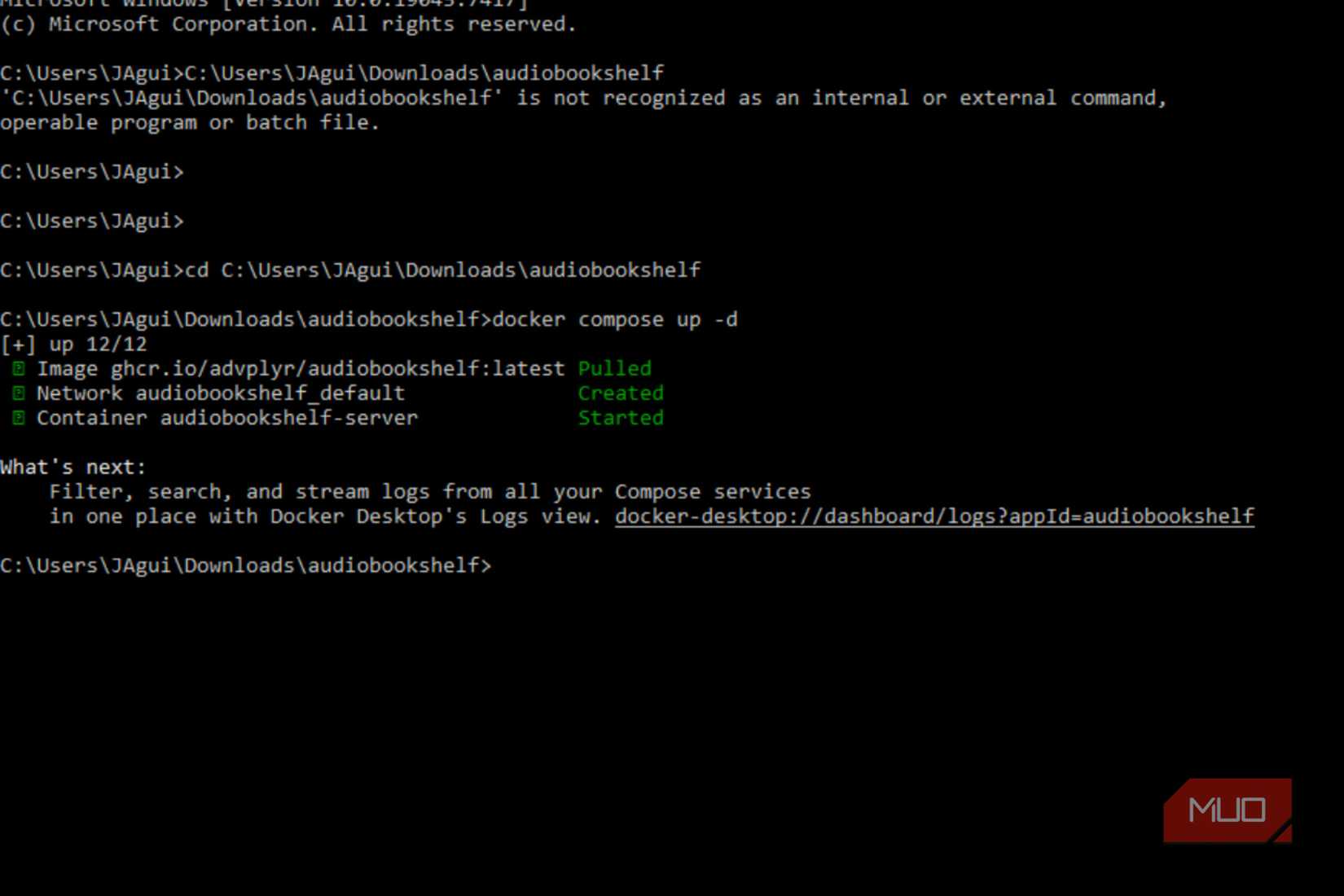 A server being set up in audiobookshelf.