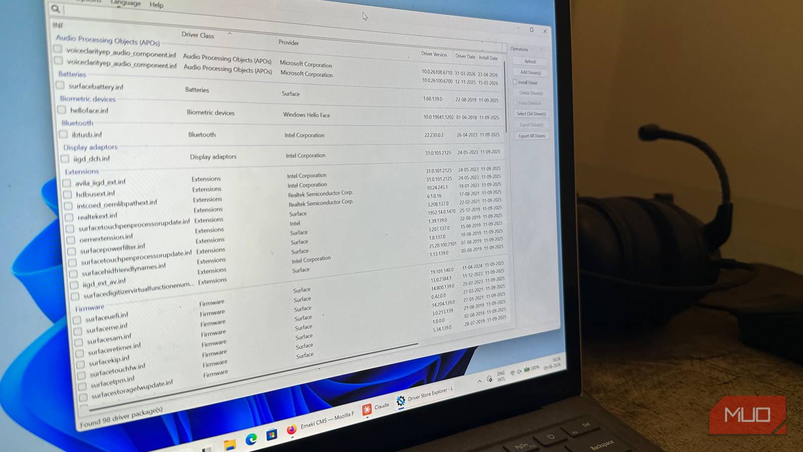 A Windows laptop with a program open