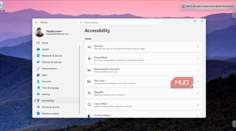 Accessibility settings in Windows 11
