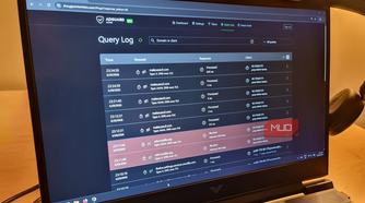 AdGuard DNS query log page