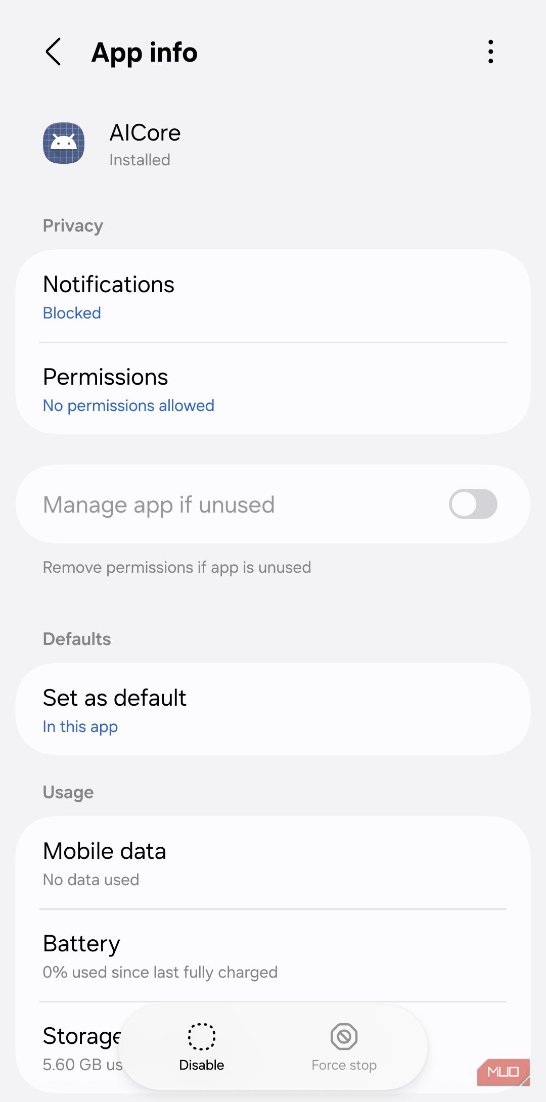 I disabled one Android system app and got 6GB back with zero downsides