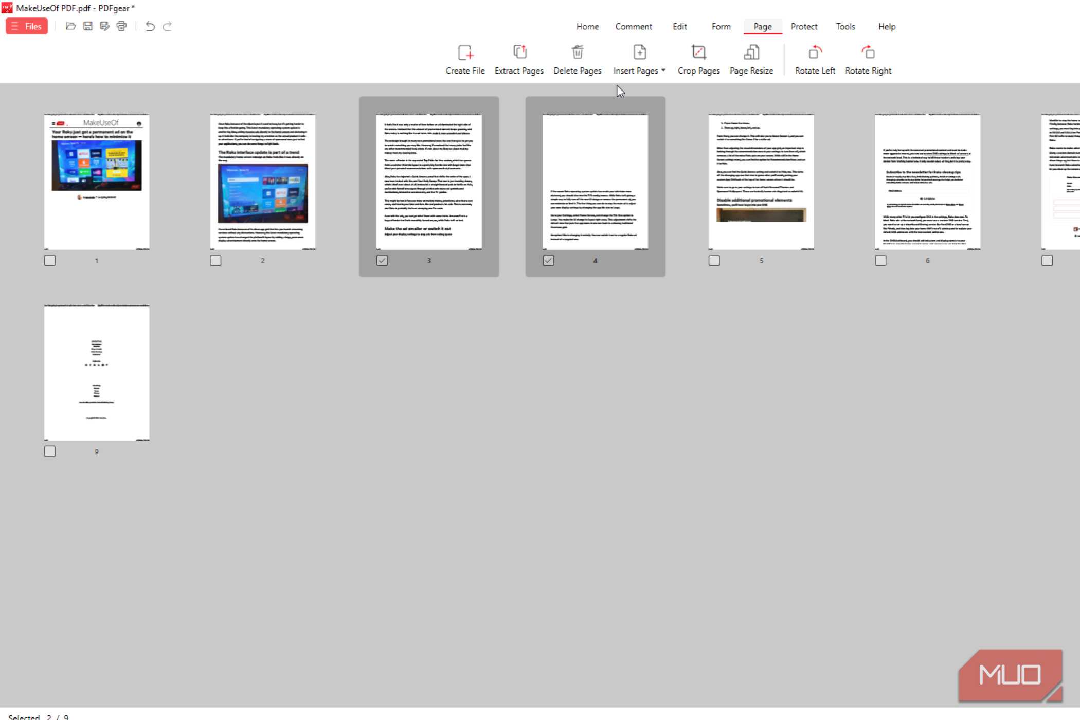 All pages in PDF Gear