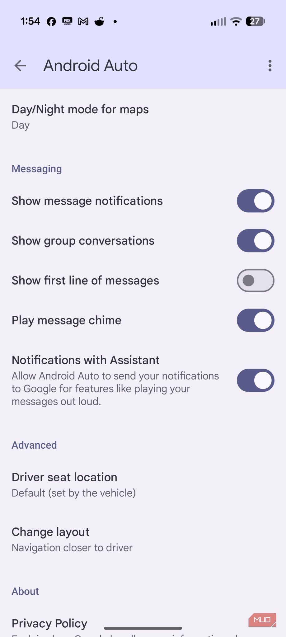 Gemini on Android Auto screenshot. 