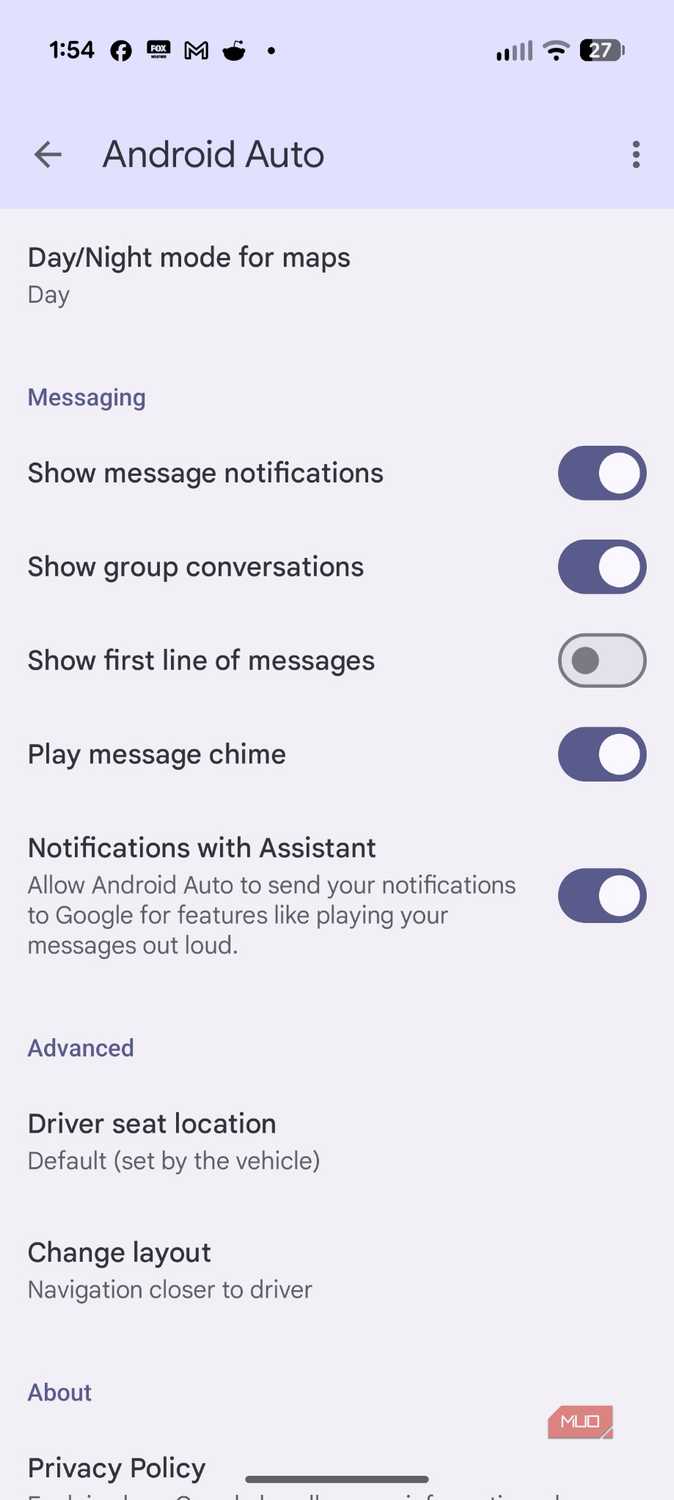 Gemini on Android Auto screenshot.
