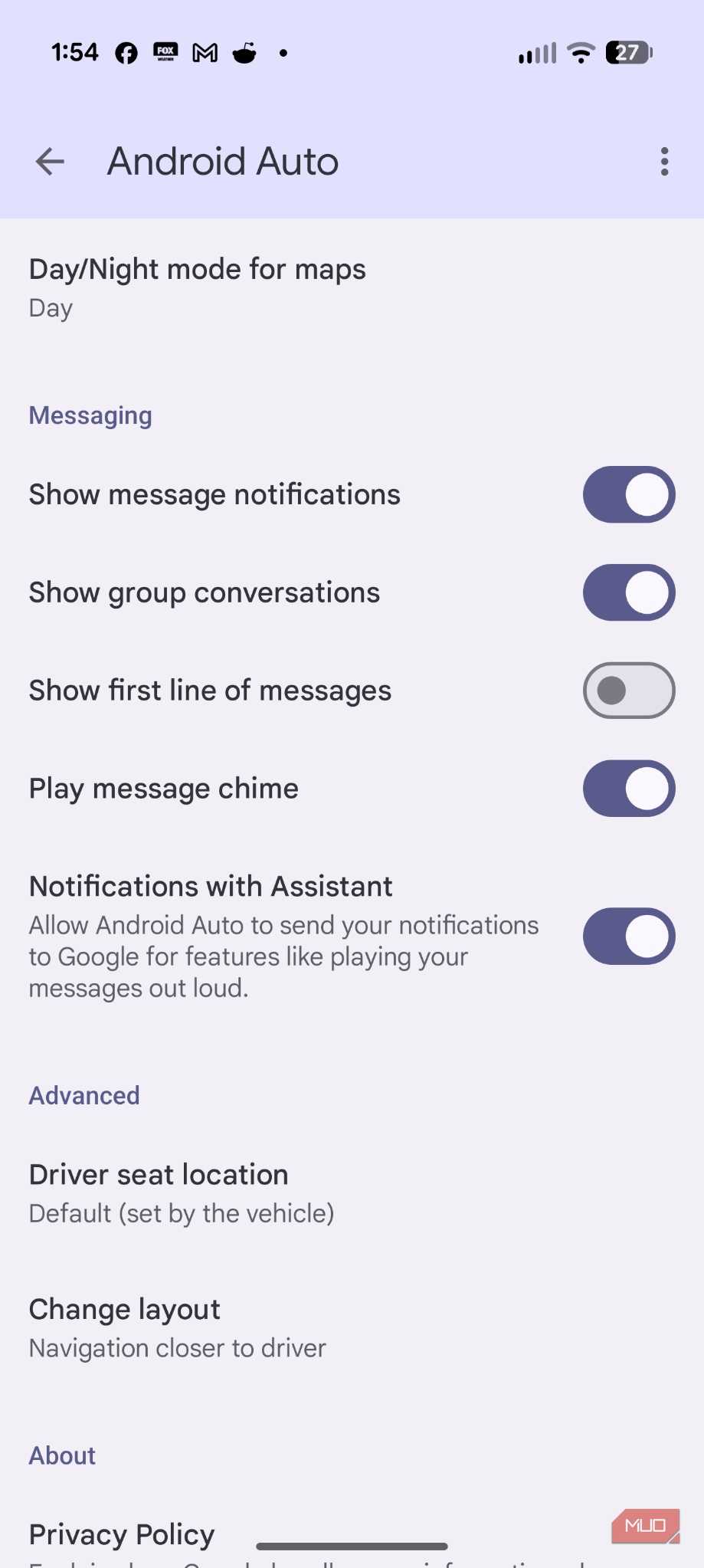 Gemini on Android Auto screenshot.