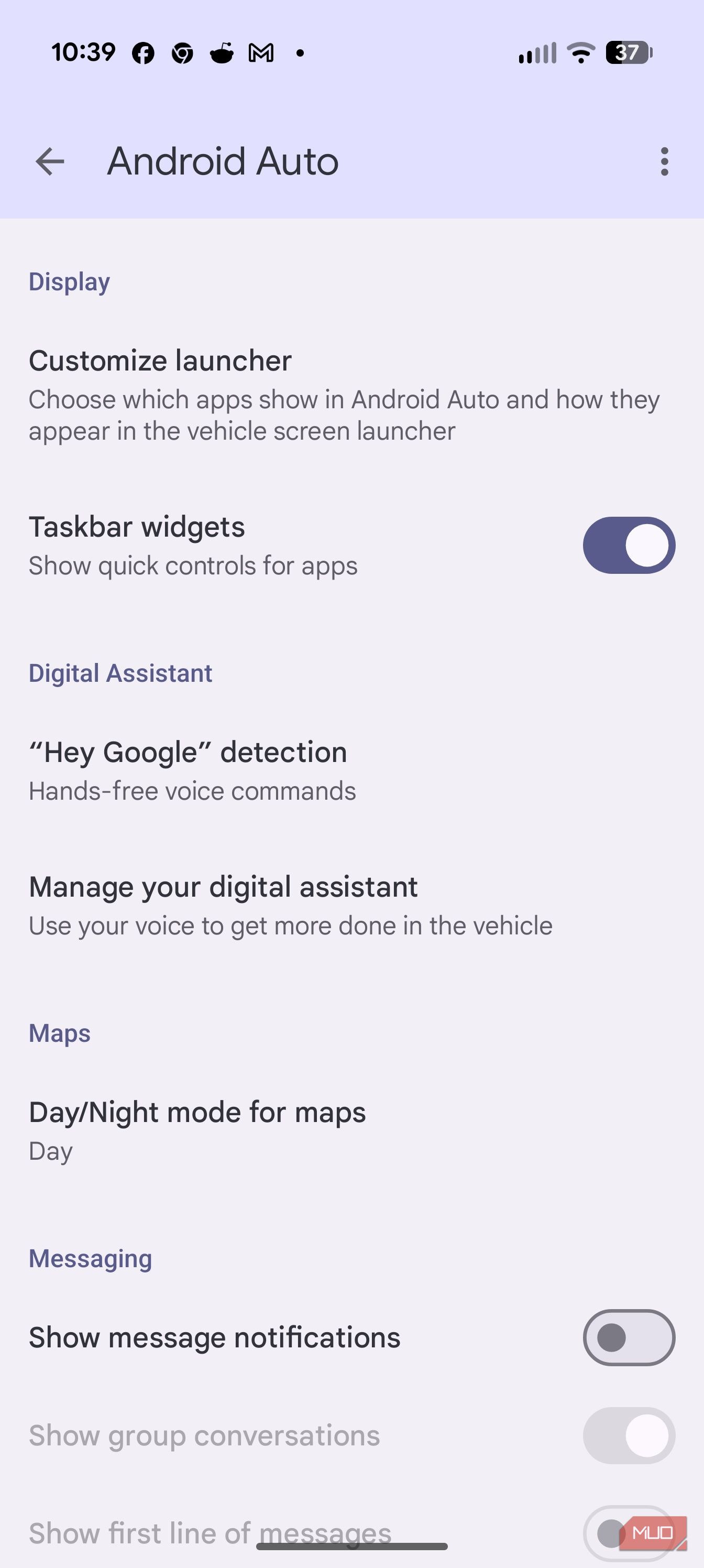 Screenshot for Android Auto on Pixel.