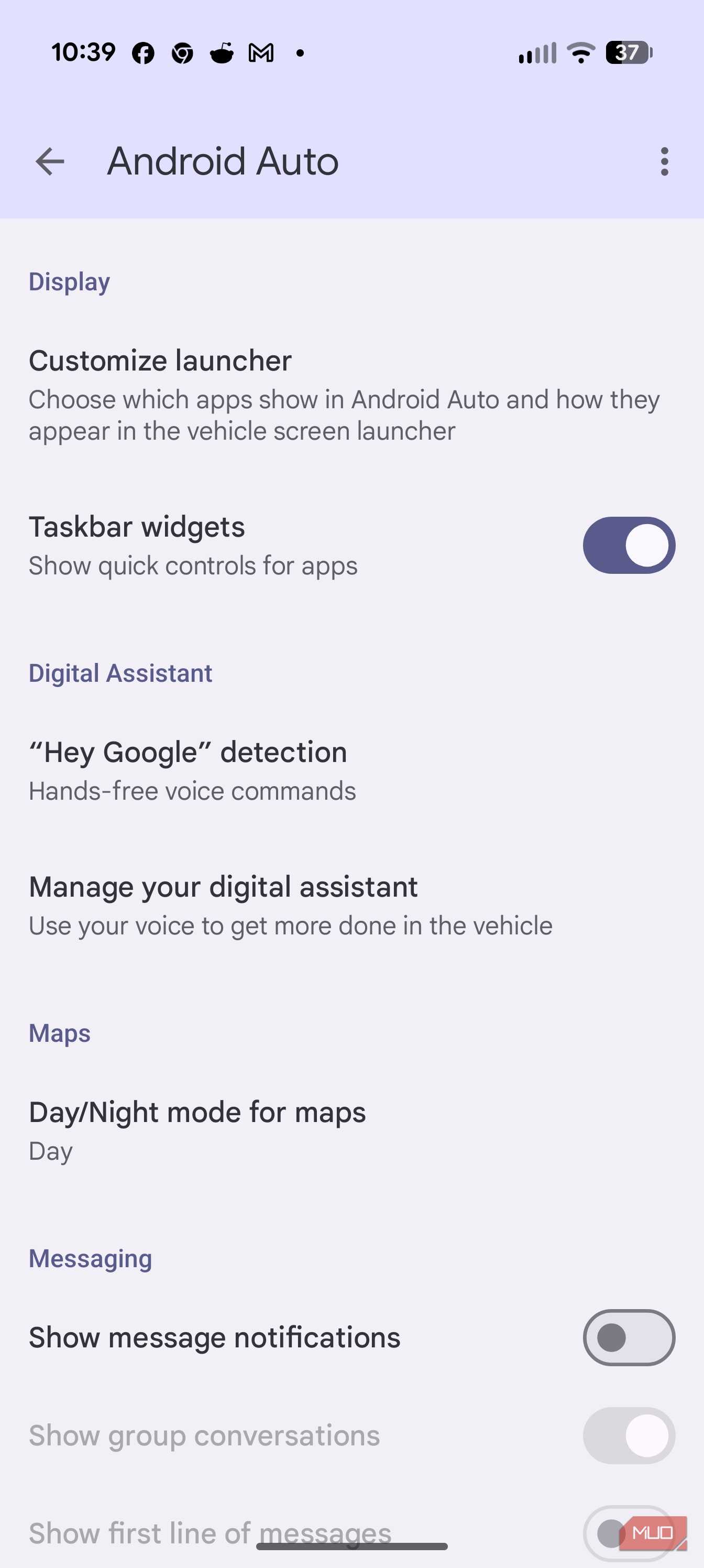 Screenshot for Android Auto on Pixel.