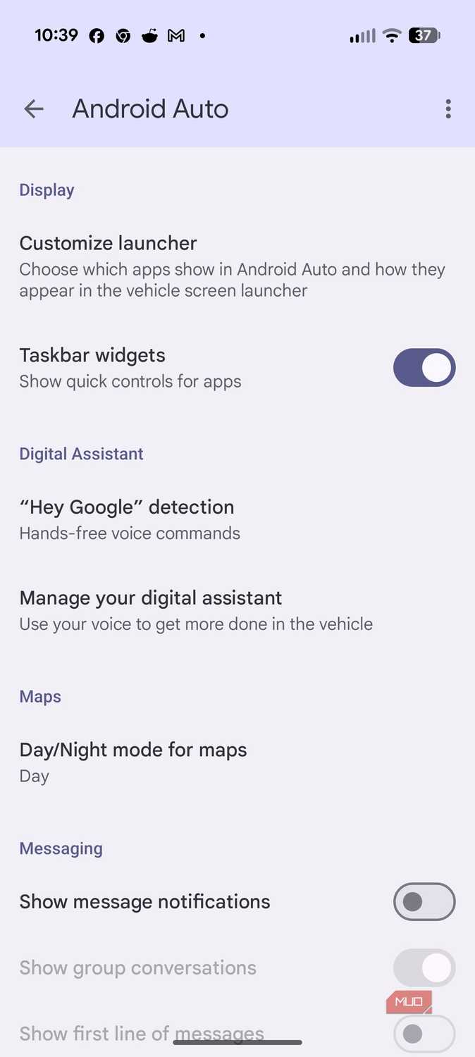 Screenshot for Android Auto on Pixel.