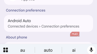 Screenshot of Android Auto settings.