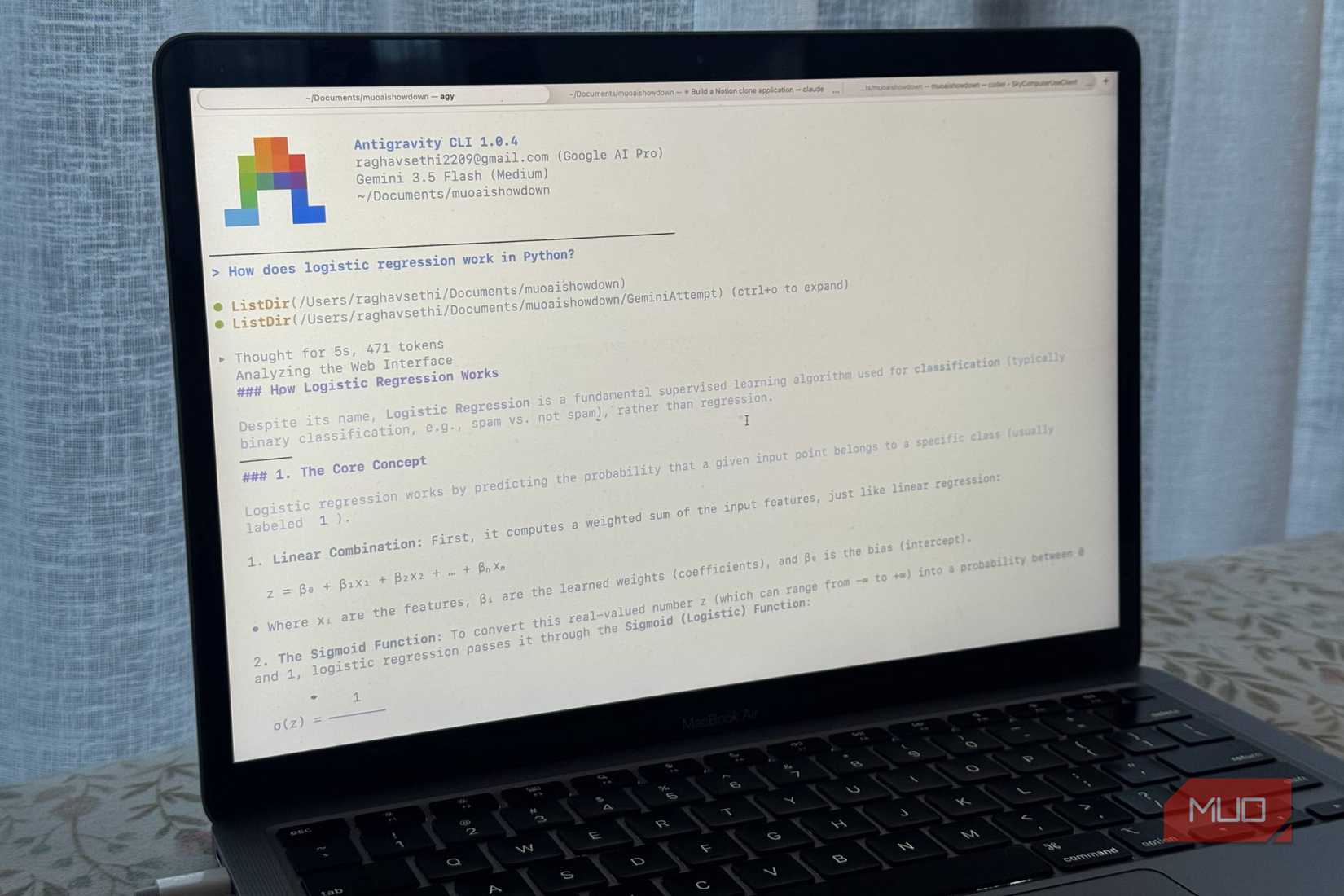 Anitgravity-CLI on a MacBook