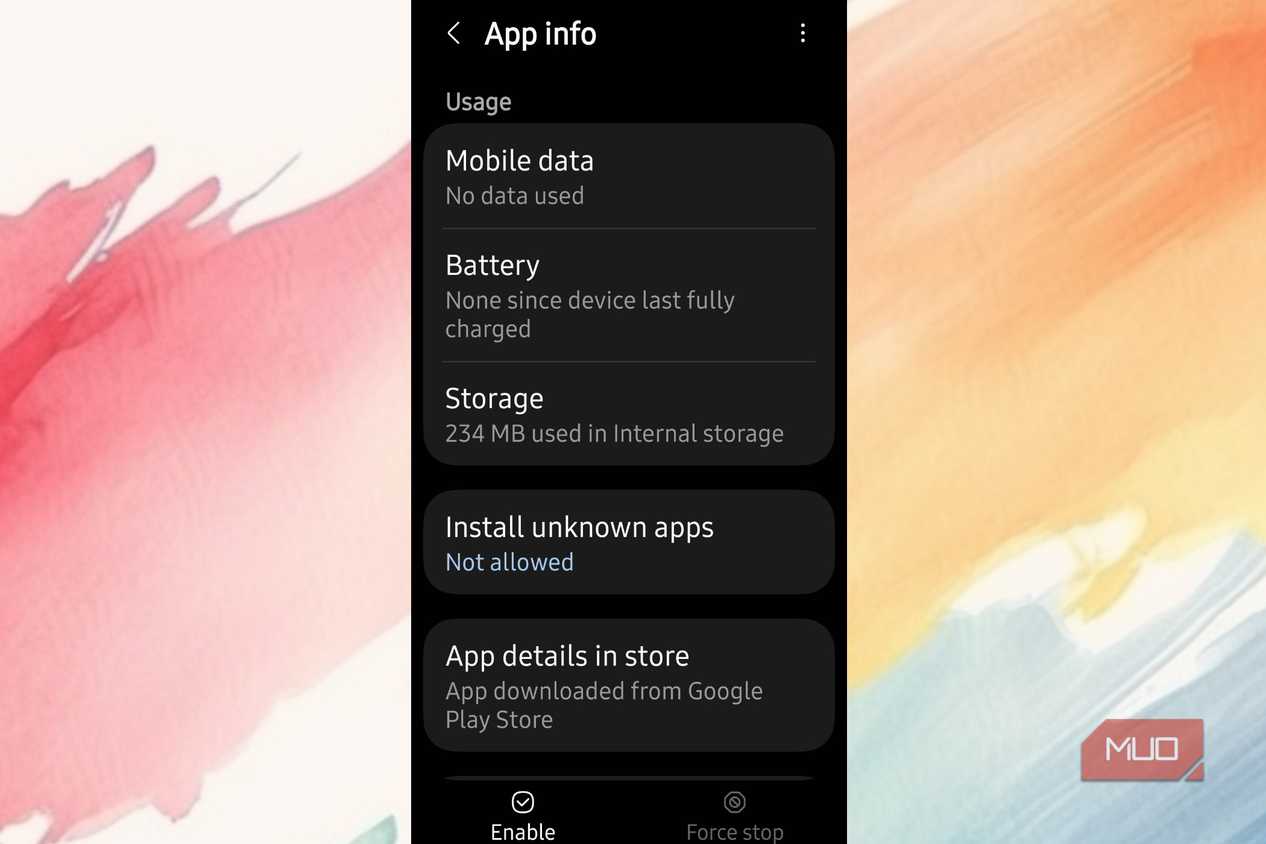 App info for the chrome app