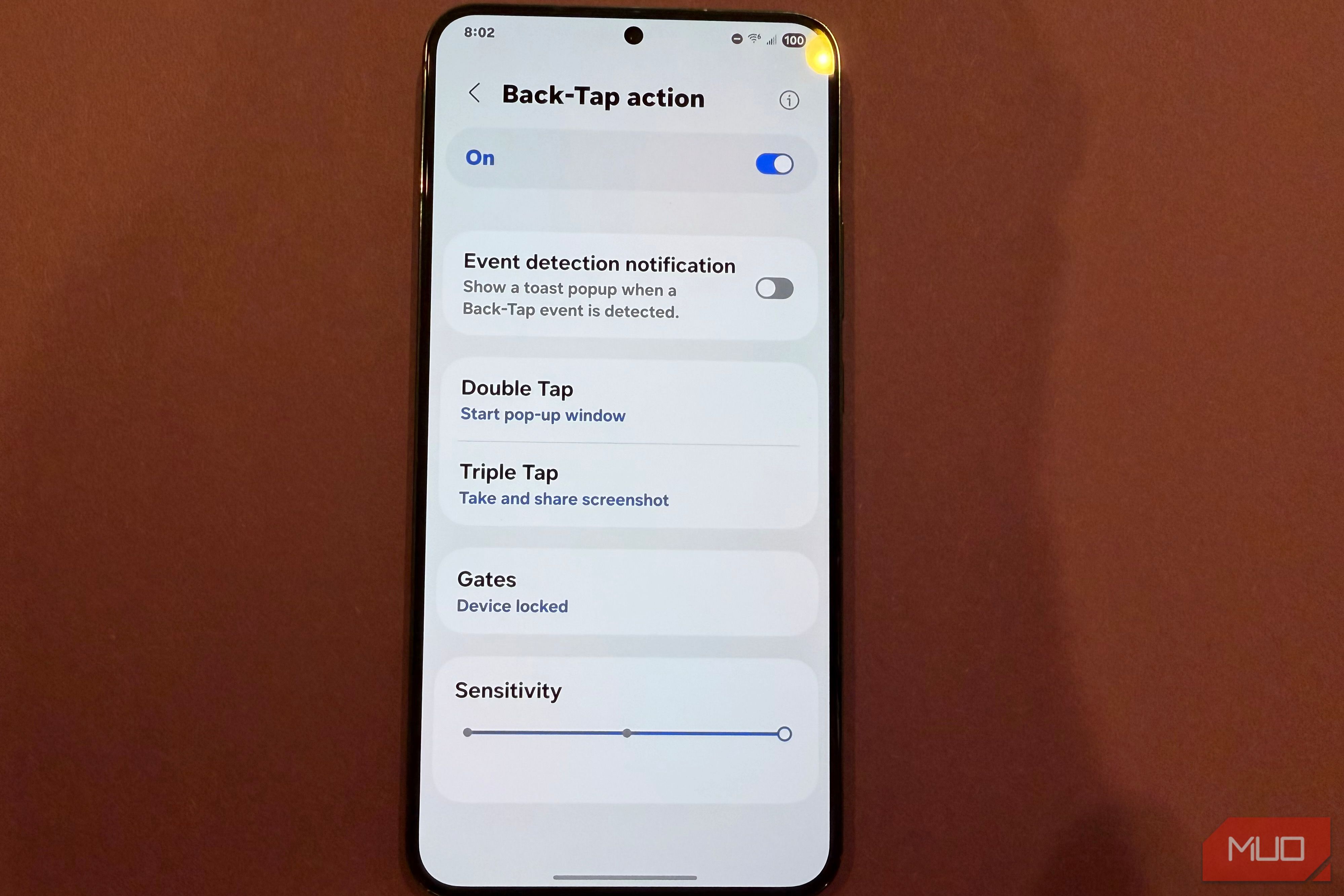 back tap actions