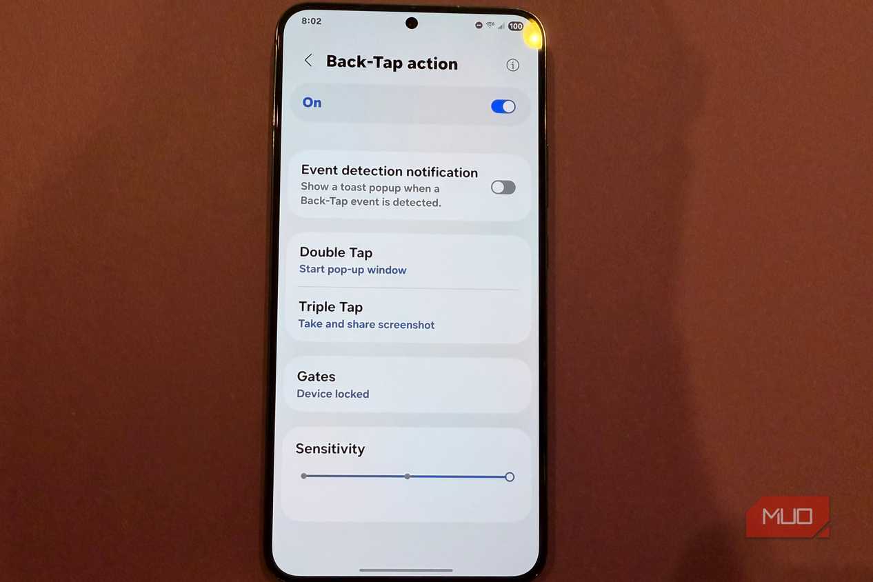 back tap actions