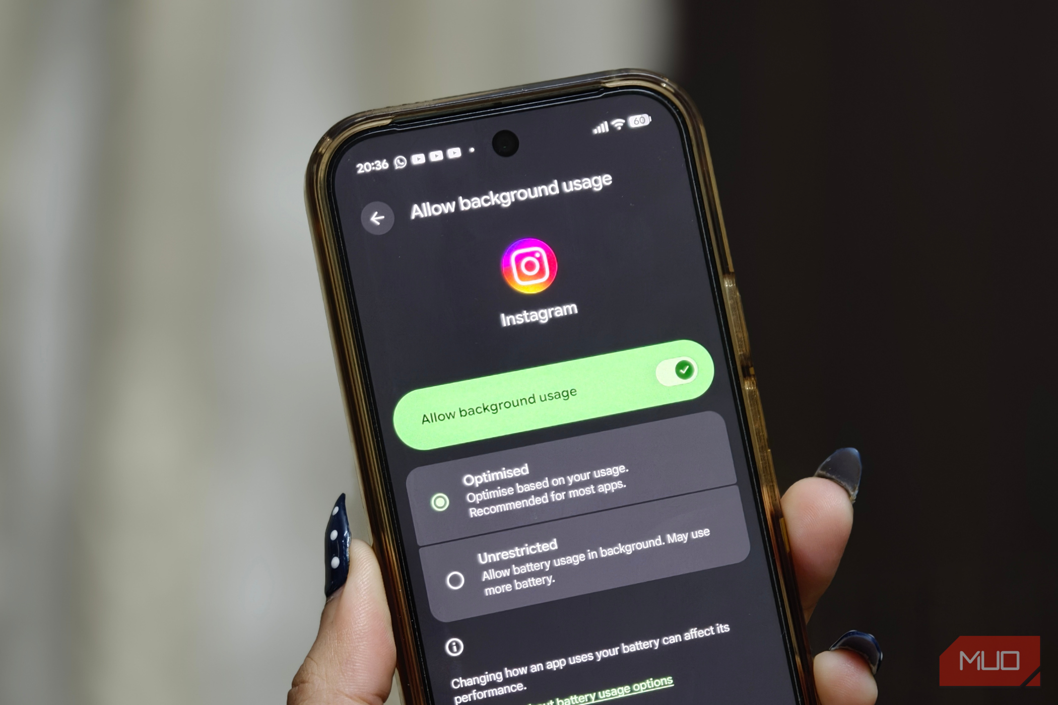 Background usage is optimized for Google Pixel 10 Pro