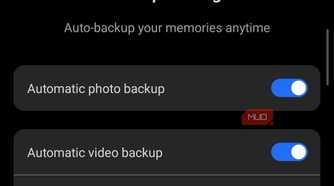 Backup settings pop-up in Terabox.