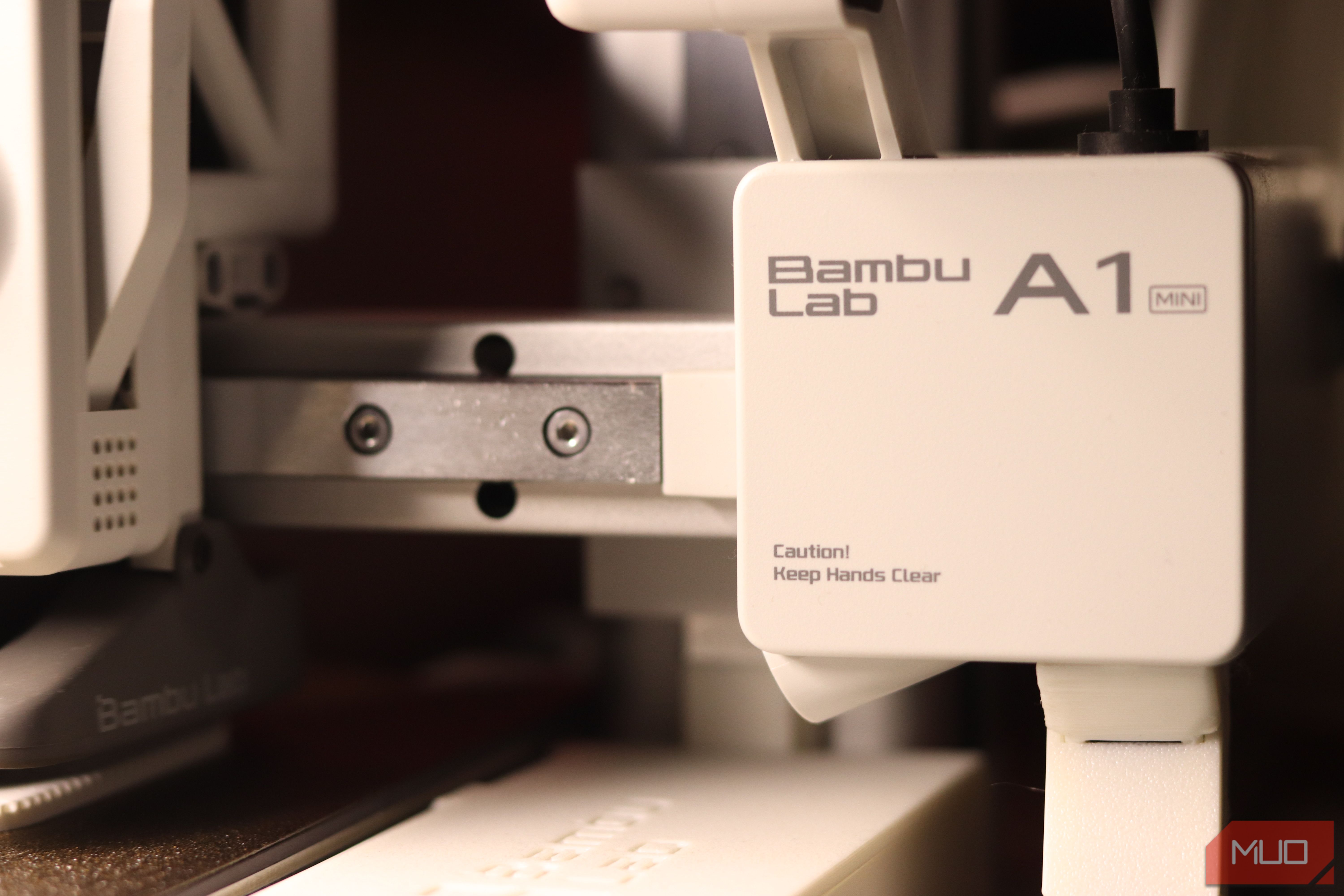 Bambu Labs A1 Mini branding closeup.