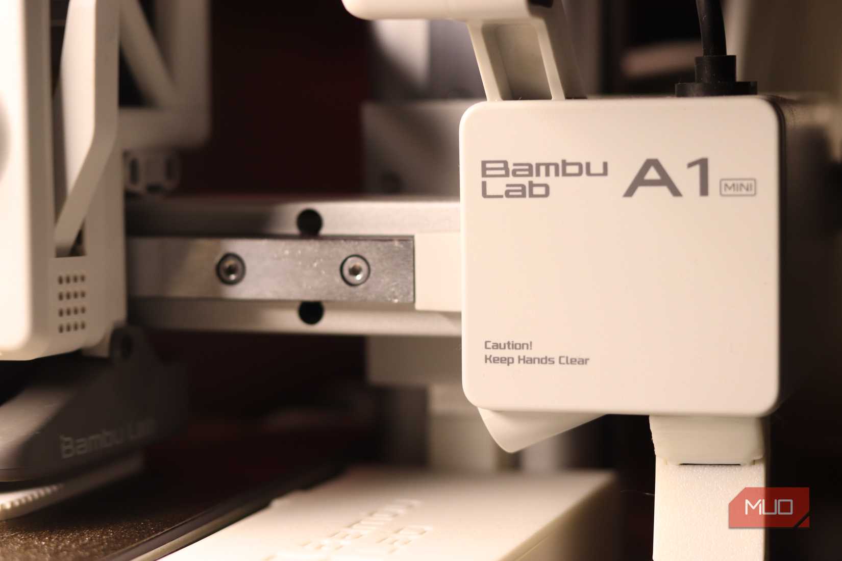 Bambu Labs A1 Mini branding closeup.