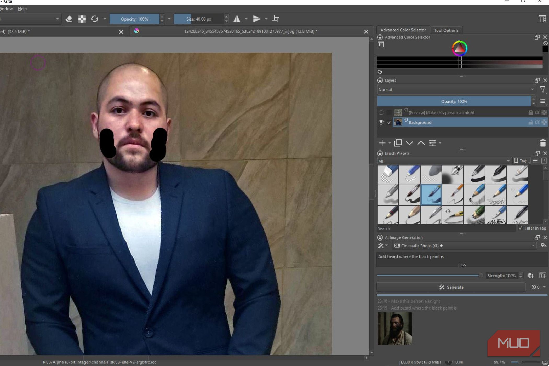 Before the beard man generation on Krita.