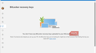 BitLocker recovery keys web page