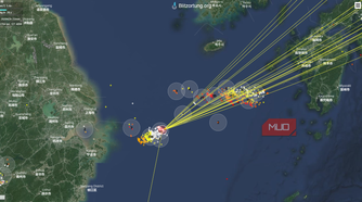 Blitzortung real time map with lightning strike counts China and Taiwan