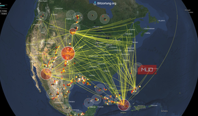 Blitzortung live global map showing lightning strikes and stations