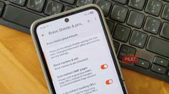 Brave browser ad blocker option in a Samsung Galaxy Z Flip 6