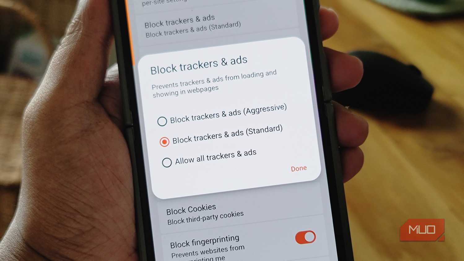 Brave browser ad blokcer options