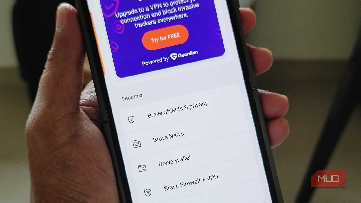 Brave browser settings page