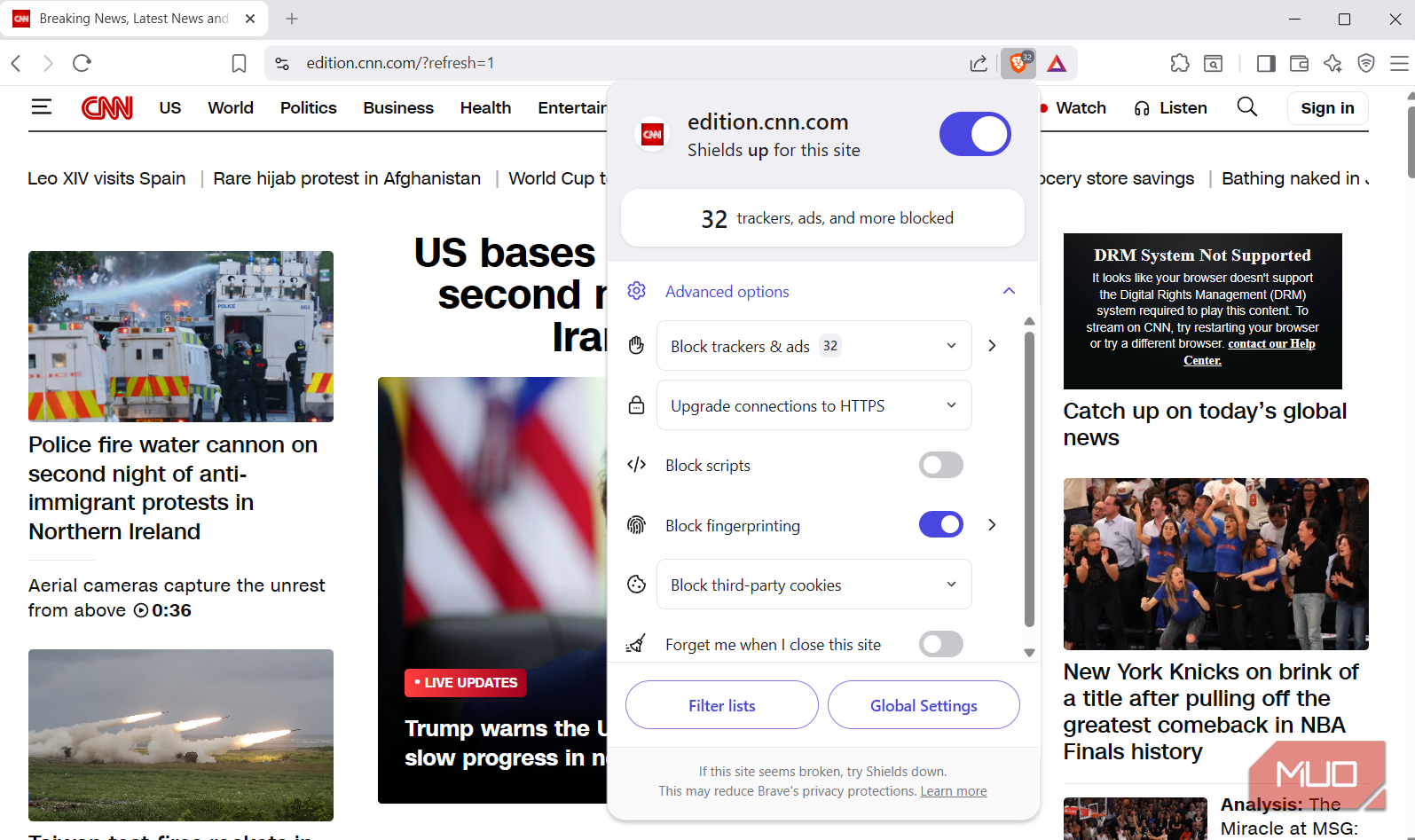 Brave Shields on CNN website