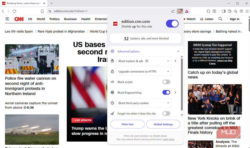 Brave Shields on CNN website