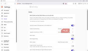 Brave Shields settings page