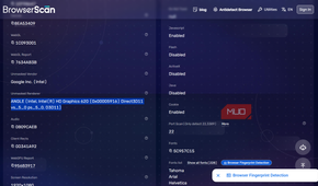 Browser fingerprint detection settings and details