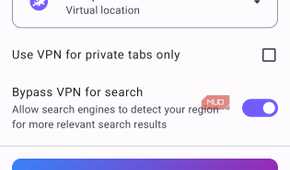 Built-in VPN feature in Opera browser