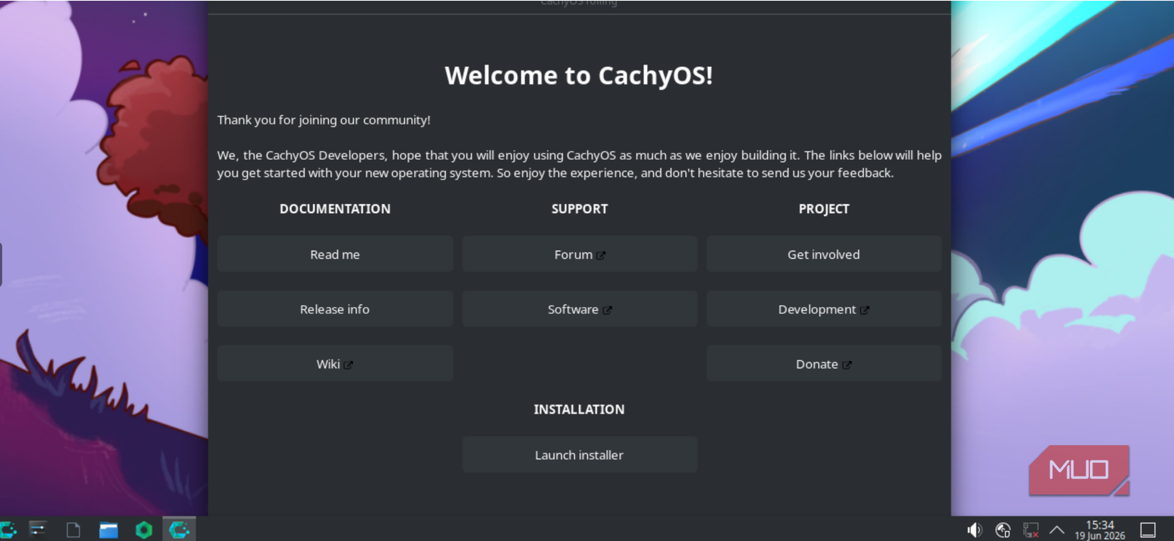 CachyOS default desktop