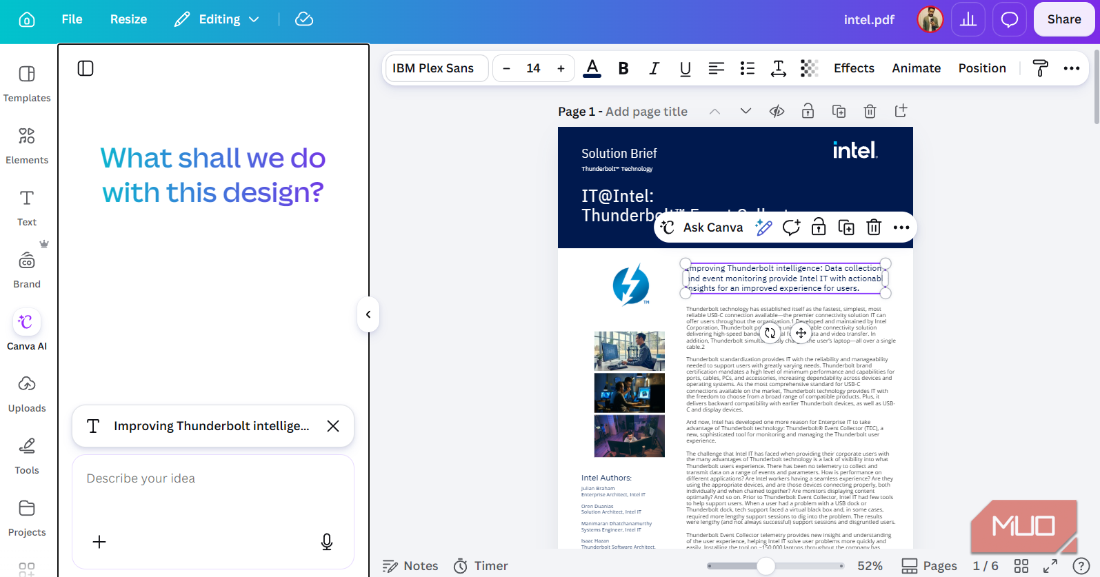 Canva AI tools in Canva PDF Editor