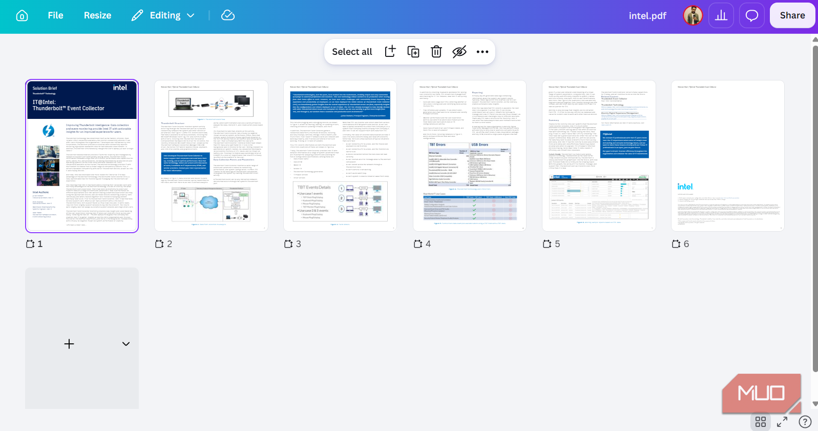 Canva grid view in PDF editor