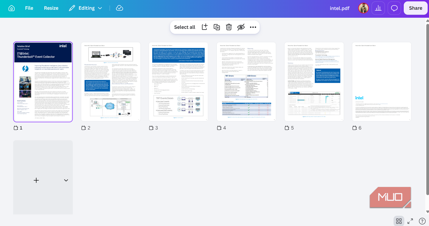 Canva grid view in PDF editor