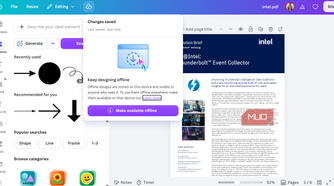 Canva make available offline option