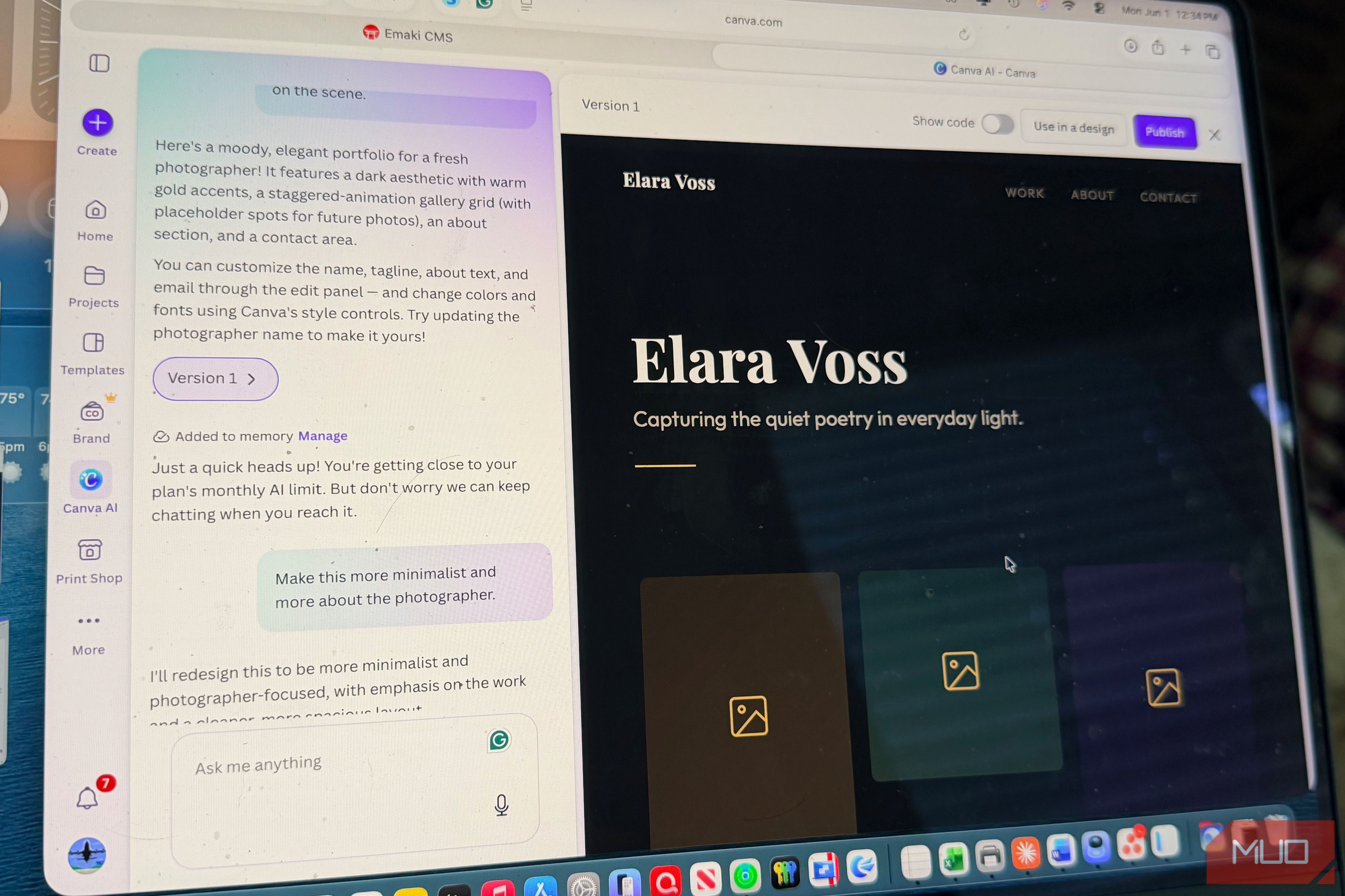 Canva on Mac.