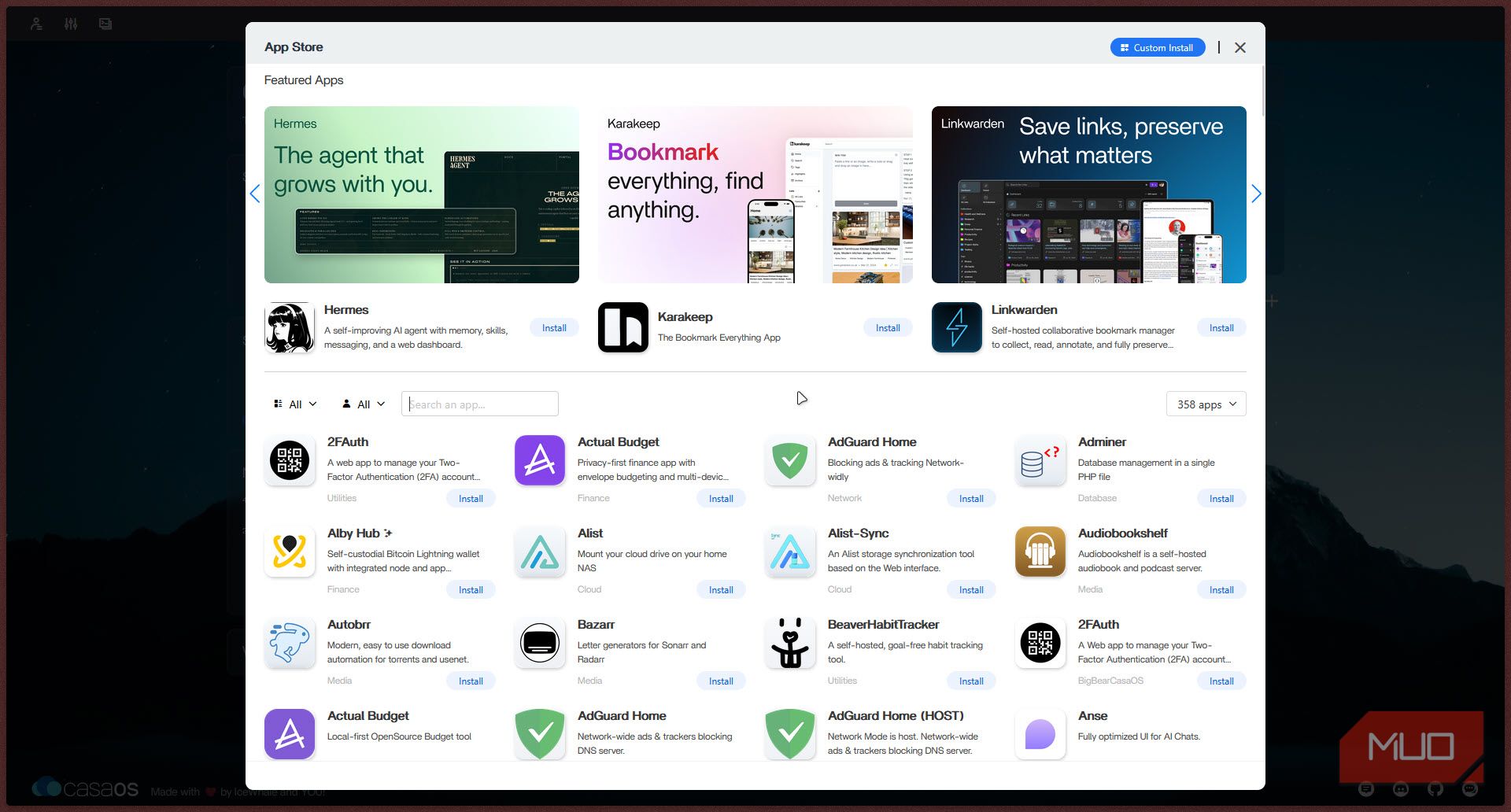 CasaOS App Store.